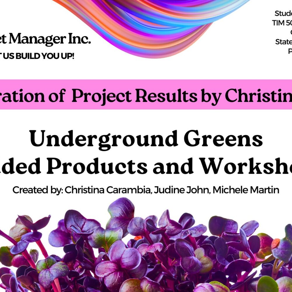 Underground Greens: Value-Added Product Development and Workshop Series